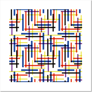 Criss Cross Stripes Baar Abstract Multicolor Posters and Art